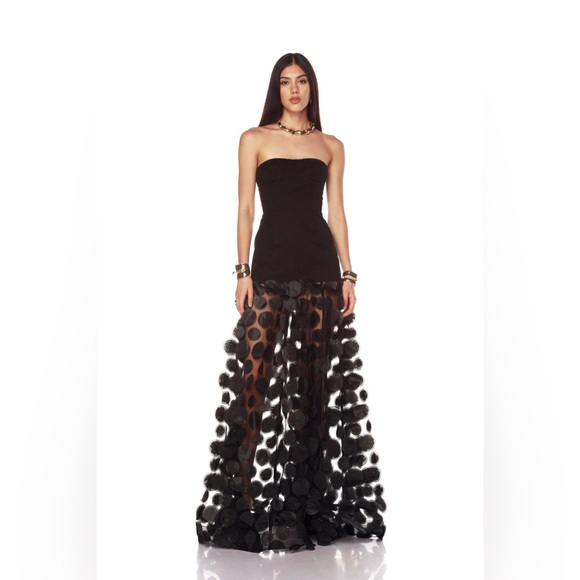 Bronx & Banco Harper Strapless Black Gown M NWOT